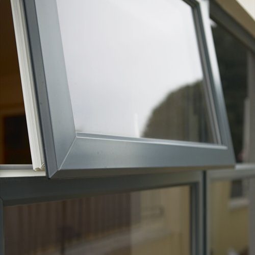 half opened glazed casement windows