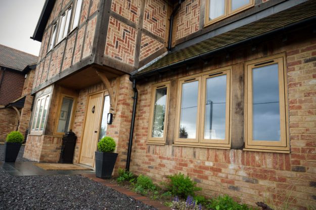 cottagefront front of a cottage or house that has Double Glazing windows and doors
