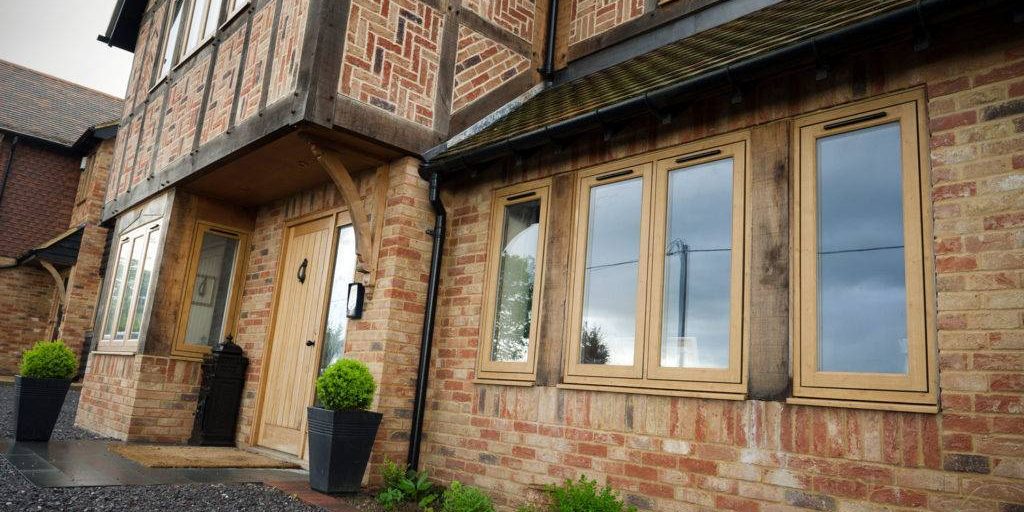 cottagefront front of a cottage or house that has Double Glazing windows and doors