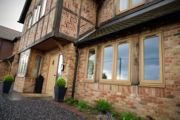cottagefront front of a cottage or house that has Double Glazing windows and doors